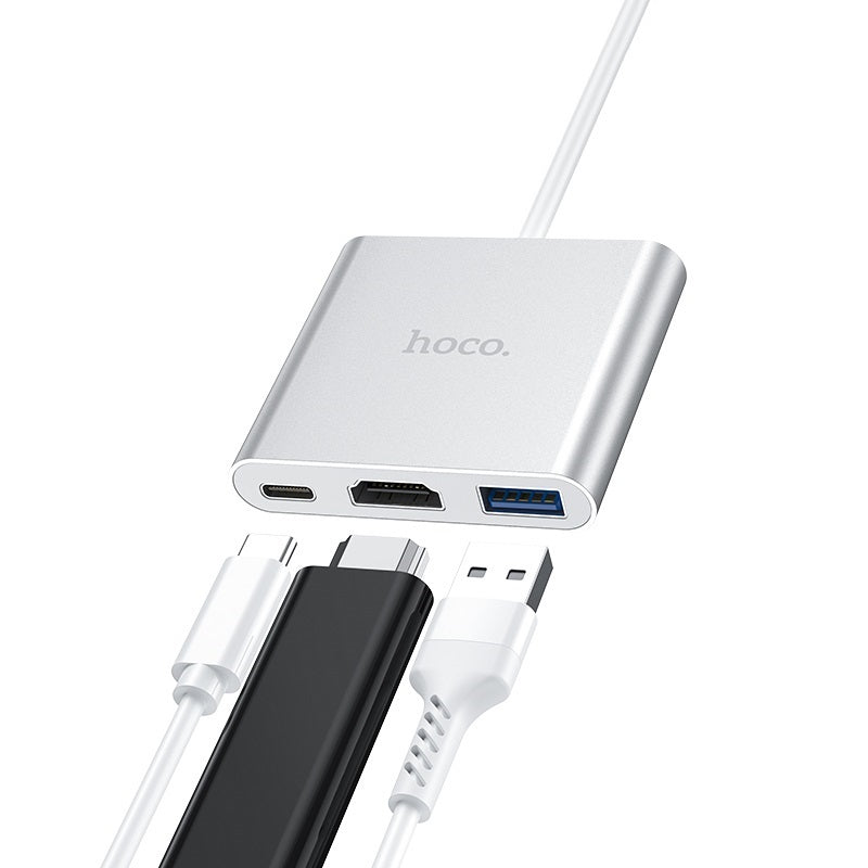 HOCO Type-C hub HB14 USB3.0+HDMI+PD FONEZWORLD ARKLOW