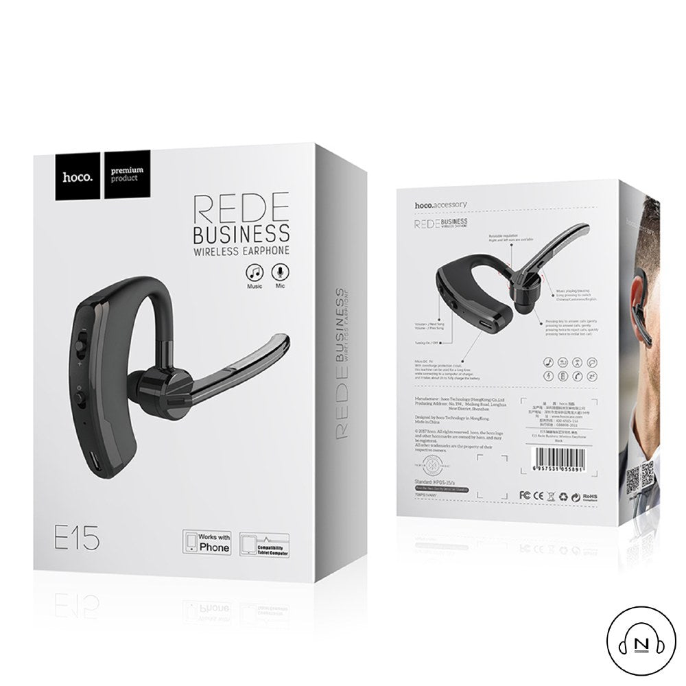 Hoco E15 REDE Business Wireless Headphone FONEZWORLD ARKLOW 